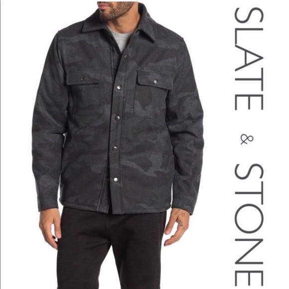 SLATE & STONE CAMO WOOL JACKET - Picture 1 of 6
